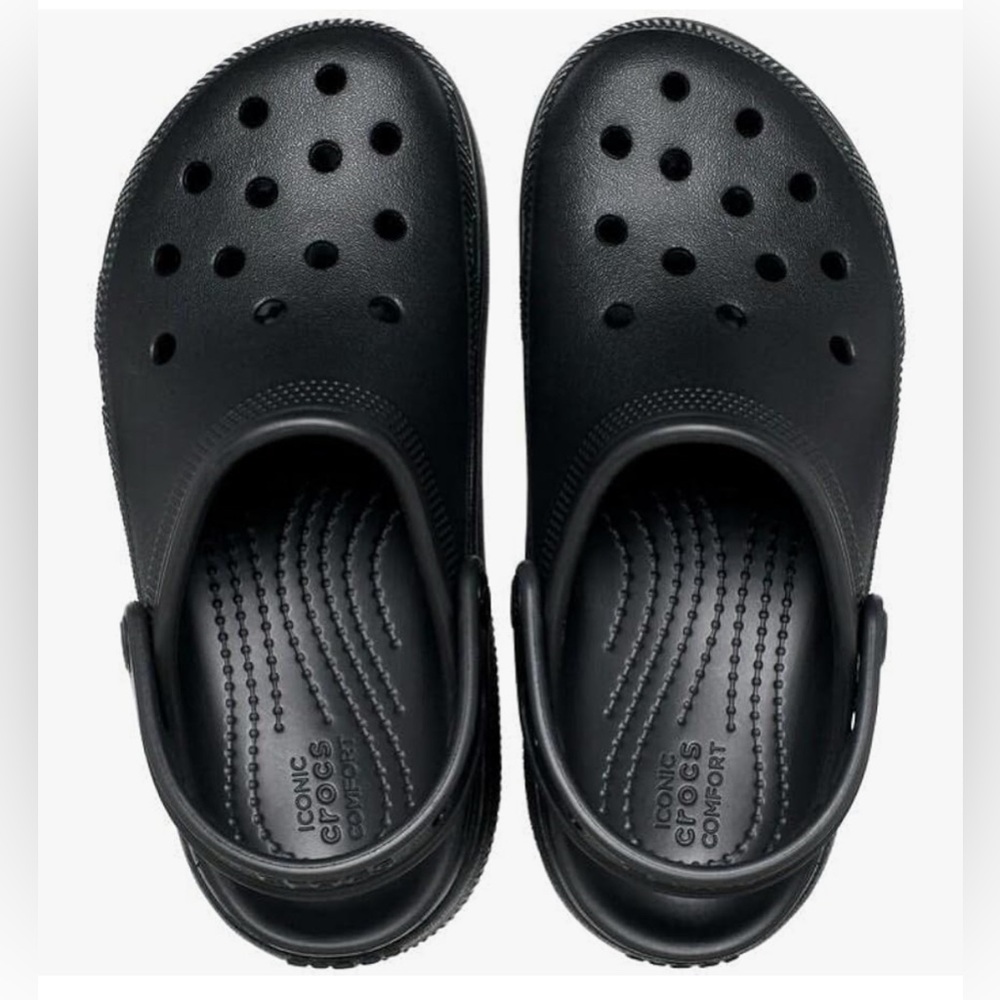 CROCS Black platform clog  with Ventilation and Heel Strap